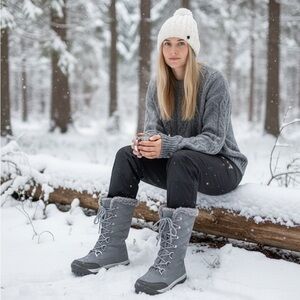 Bearpaw Isabella Women's Waterproof size 8 quilted leather snow ski boot